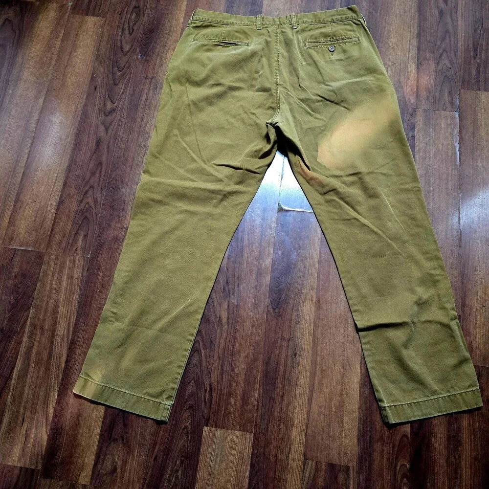 Vintage 1980s -1990's J Crew Men's Chinos 34 x 30 Light Khaki Cream Brown Pants